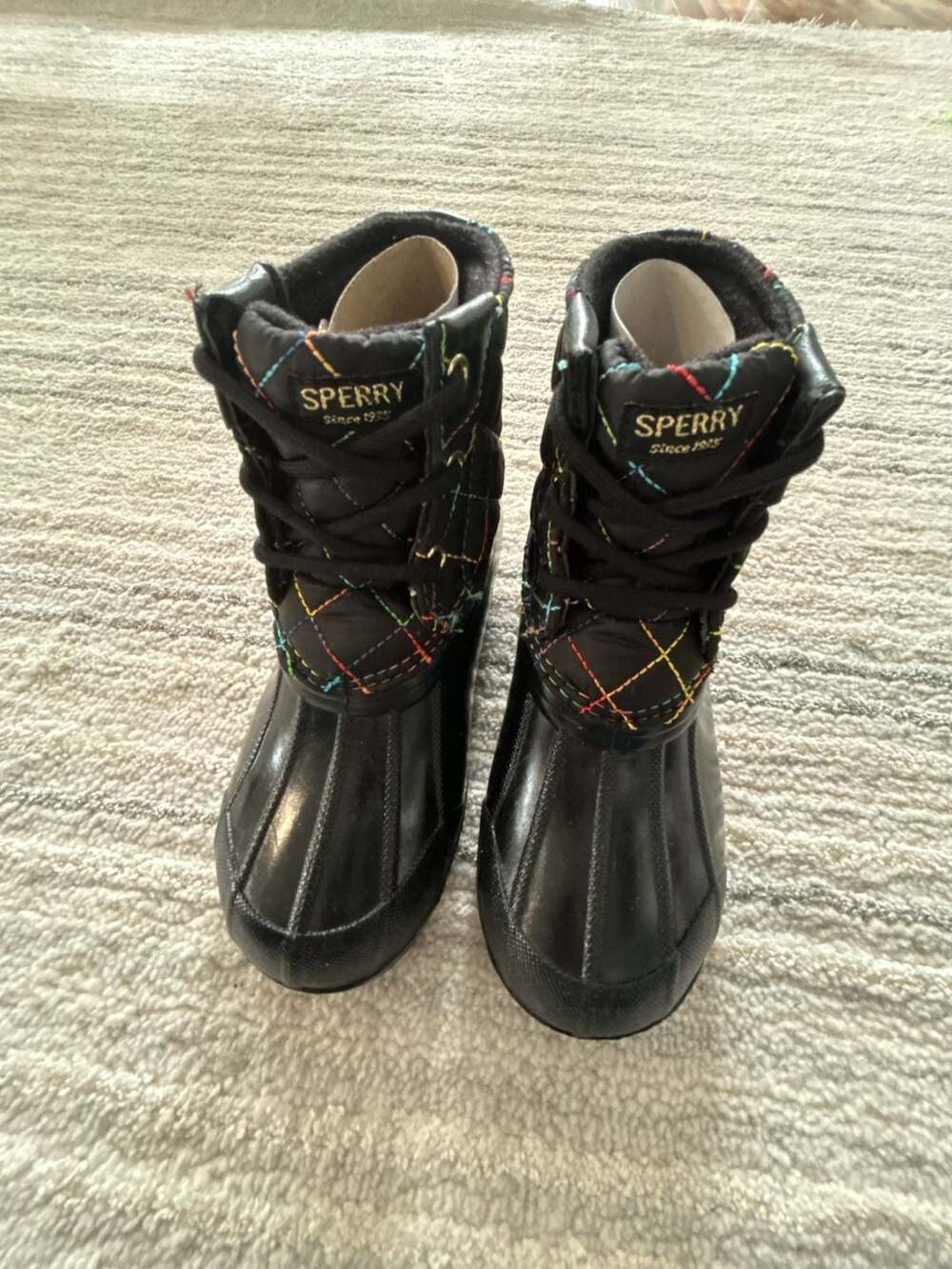 Sperry Saltwater Quilted Duck Boots Size Youth 11M